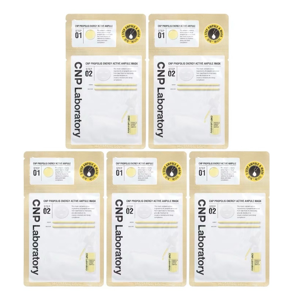 CNP Laboratory 2 Step Propolis Energy Active Ampule & Beauty Mask Set, 5 Sets